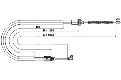 ATE CABLE FRENOS DE MANO RENAULT CLIO II THALIA  