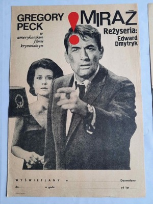 PLAKAT FILMOWY MIRAŻ GREGORY PECK 1965