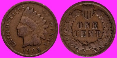 USA 1 Cent 1903 INDIANIN /U 254