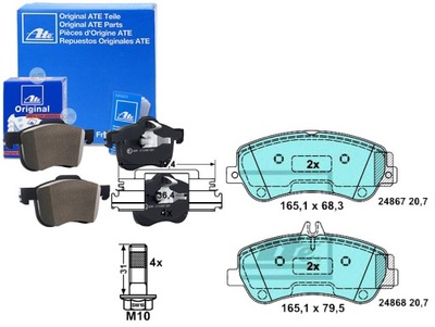 Ate тормозные колодки тормозные керамические mercedes glk x204 фото №1
