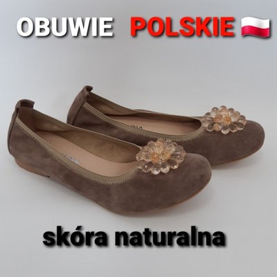 OKAZJA!!! Miękkie baleriny skórzane r.39