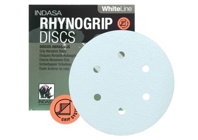 INDASA RHYNOGRIP WHITE 6H KRĄŻEK ŚCIERNY RZEP P500