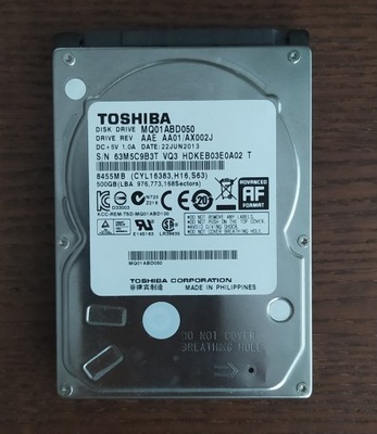 Dysk Toshiba MQ01ABD050 500 GB SATA II 2,5"