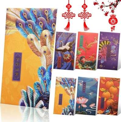 12 szt. Chiński Nowy Rok Czerwona koperta, Czerwone koperty Szczęśliwy