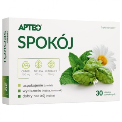 Spokój APTEO, 30 tabletek stres rumianek melisa