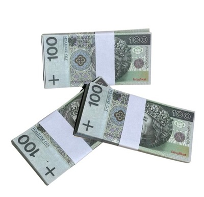 100szt. Sztuczne banknoty do gry / zabawy 100 PLN