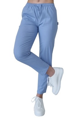 Spodnie medyczne bawełna 100% niebieskie roz. M