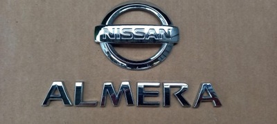 NISSAN ALMERA N16 INSIGNIA EMBLEMA PARTE TRASERA JUEGO ESTADO MUY BUENO ESTADO CROMO EUROPA  