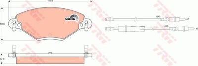 ZAPATAS DE FRENADO PARTE DELANTERA CITROEN C5 01- CON SENSOR  