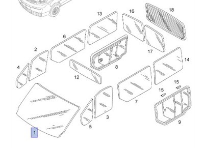 Opel OE 93854489 szyba czołowa