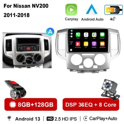 RADIO DE AUTOMÓVIL CON SYSTEMEM ANDROID 13 PARA NISSAN NV200 2011 2015 2016 2017-2018 CARPLAY AUTO  