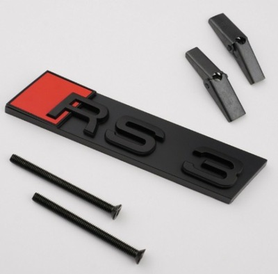 LOGOTIPO EMBLEMA INSIGNIA AUDI RS 3 AL REJILLA DE RADIADOR NEGRO  