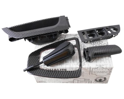 Панель двері + ручка + рамка чохол важеля перемикання передач + ручка гальма bmw 3 e90 e91 карбон фото №1