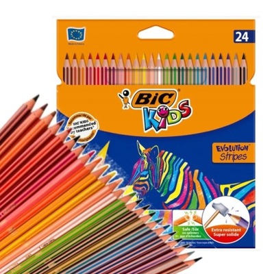 Kredki BIC Kids Eco Evolution Stripes 24 Kolory