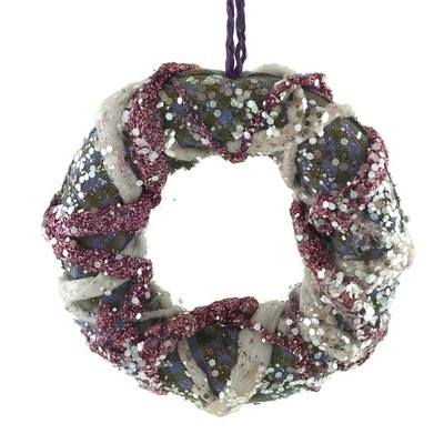 BOMBKI OZDOBY CHOINKOWE FIOLETOWE RING 9 cm