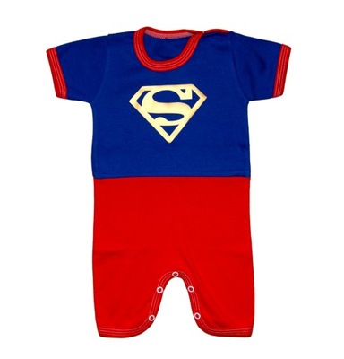 Pajacyki Rampersy Body z nogawka Supermen 80