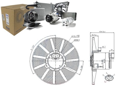 Вентилятор радіатора vw passat 2.8 vr6 3a2. 35i фото №1