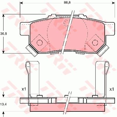 TRW КОЛОДКИ ТОРМОЗНЫЕ ЗАД GDB3174 GDB3174 TRW