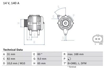 ГЕНЕРАТОР (14V, 140A) AUDI A4, A6, ALLR