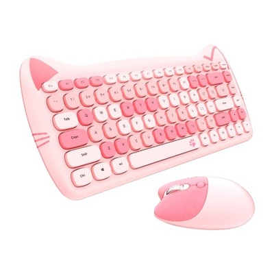 Bezprzewodowa klawiatura i mysz Mini 2.4G Key Pink
