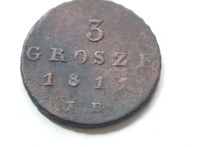 moneta Księstwo Warszawskie 3 gr 1811