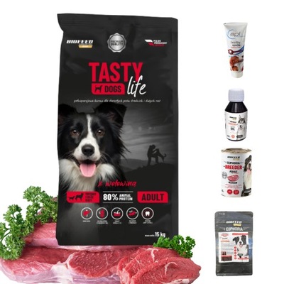 KARMA DLA PSA TASTY DOGS LIFE Z WOŁOWINĄ 15KG