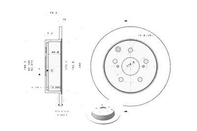 ДИСКИ ТОРМОЗНЫЕ ТОРМОЗНЫЕ BREMBO 4243105050 14975 240110033