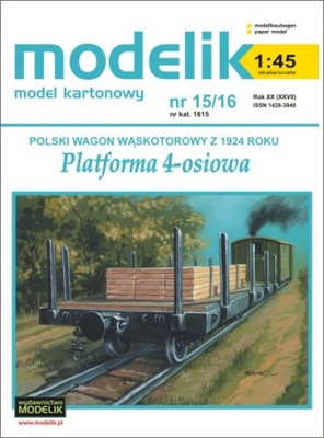 Modelik 15/16 - Wagon-platforma wąskotorowa 1:45