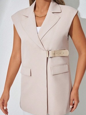 MARYNARKA DAMSKA KAMIZELKA Z KLAPAMI ELEGANCKA SHEIN M 38