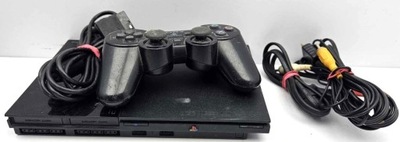 Konsola PlayStation 2 (okablowanie, pad)