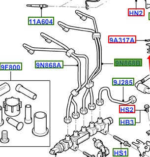 Шланг цилиндра nr 1 i 2 fiesta mk6-mk7 focus mk2 фото №1