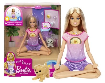 LALKA BARBIE MEDYTACJA z dźwiękiem + piesek