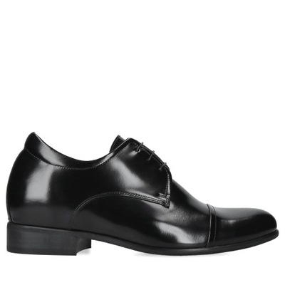 Czarne buty podwyższające Wolter + 7 cm 38