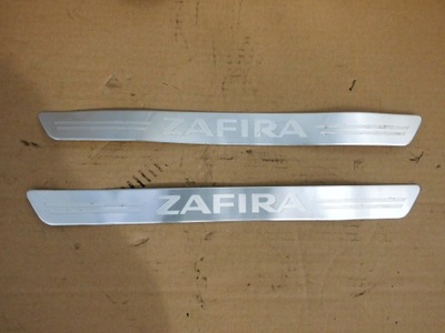 Накладки пороговые opel zafira b хром фото №1