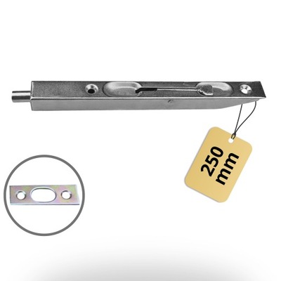 Zasuwa Czołowa Drzwiowa Kantrygiel 250mm Biały Ocynk