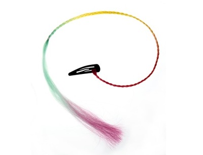 Spinka Włosy syntetyczne warkoczyki kolorowe gumka