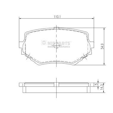 NIPPARTS J3608017 КОМПЛЕКТ КОЛОДОК ТОРМОЗНЫХ