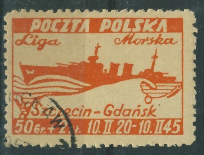 Polska 50 gr. + 2 zł. - 1945 r. Liga Morska