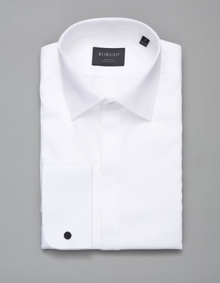 koszula na spinki biały slim fit 00253 188/194 42