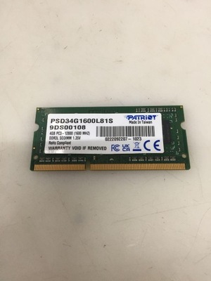 Pamięć RAM DDR3 Patriot PSD34G1600L81S 4 GB