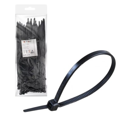 V-TAC OPASKI ZACISKOWE DE CABLES TRYTYTKI PARA CABLES 7,6X300MM NEGRAS 100SZT  