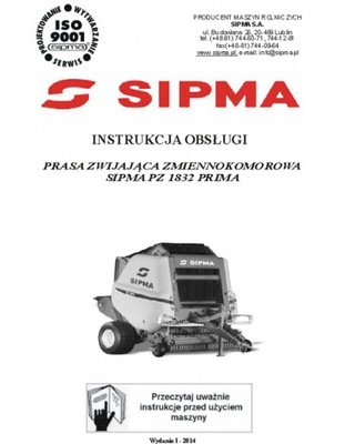 SIPMA PZ 1832 PRIMA - MANUAL MANTENIMIENTO (2014)  