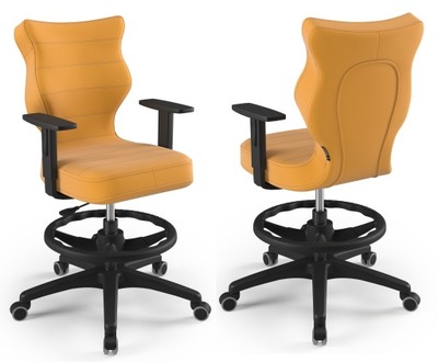 ŻÓŁTE krzesło obrotowe młodzieżowe Duo "6"z podnóżkiem wzrost 159-188