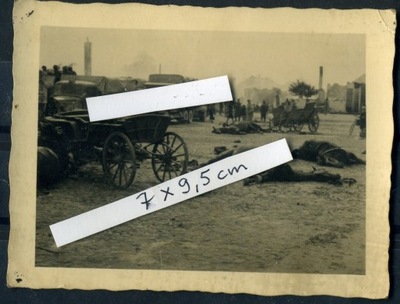 PROSZOWICE wrzesień 1939 rynek ruiny Niemcy zabite konie