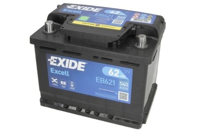 BATERÍA EXIDE 12V 62AH/540A EXCELL L+  