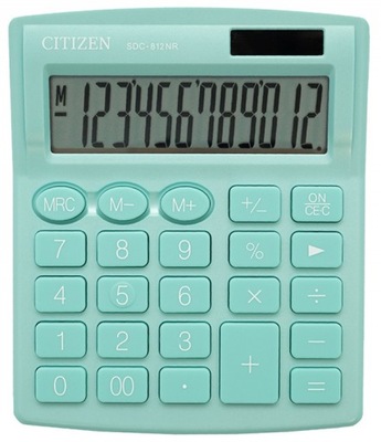 Kalkulator biurowy 12-cyfrowy zielony duży