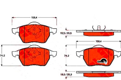 Тормозные колодки тормозные vw перед golf passat vento 2,0-2, фото №1