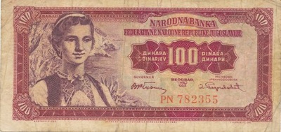 [MB10402] Jugosławia 100 dinarów 1955