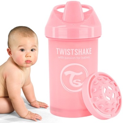 TWISTSHAKE Kubek niekapek z mikserem 300ml różowy