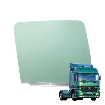 Скло бічна двері mercedes actros 2003- зелений ліва опускна фото №1